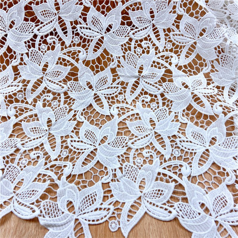 Lace Fabric Milk Silk Double Edge Polyester for Apparel Wholesale Supp 7